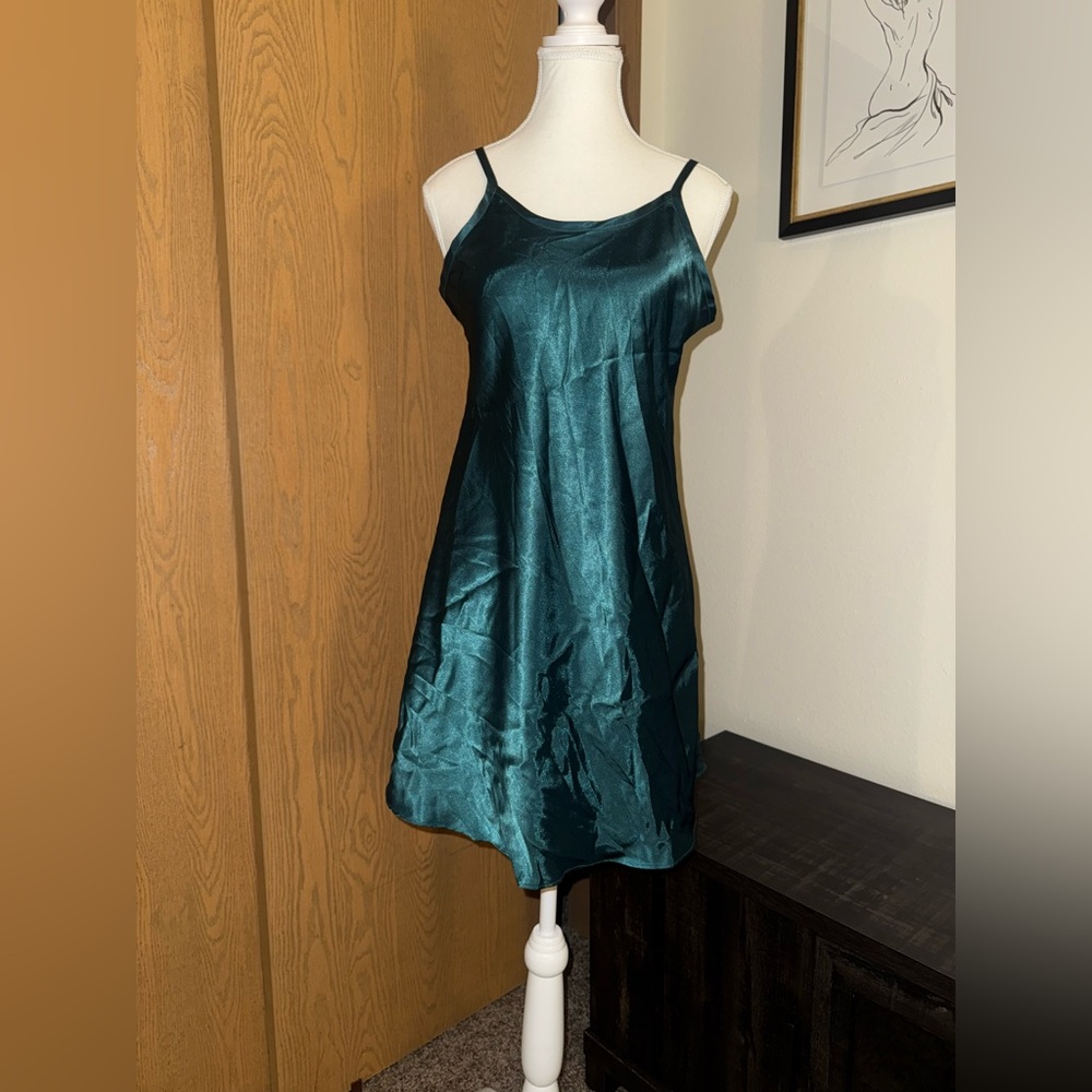 Gilligan & O'Malley Teal Satin Lingerie Slip